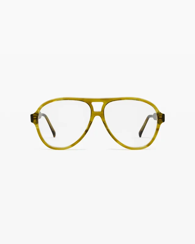jimmy-fairly-la-tilda-lunettes-de-vue-aviateur-vertes-oversize-femme-visage-larg image 1