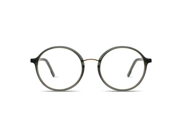 komono-alvie-emerald-rose-gold-matte-lunettes-de-vue-rondes-mixte-acier-ac-tate image 1