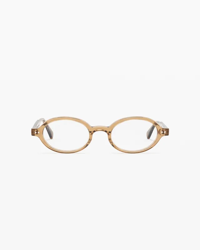 jimmy-fairly-la-elvie-lunettes-de-vue-ovales-marron-cr-me-medium image 1