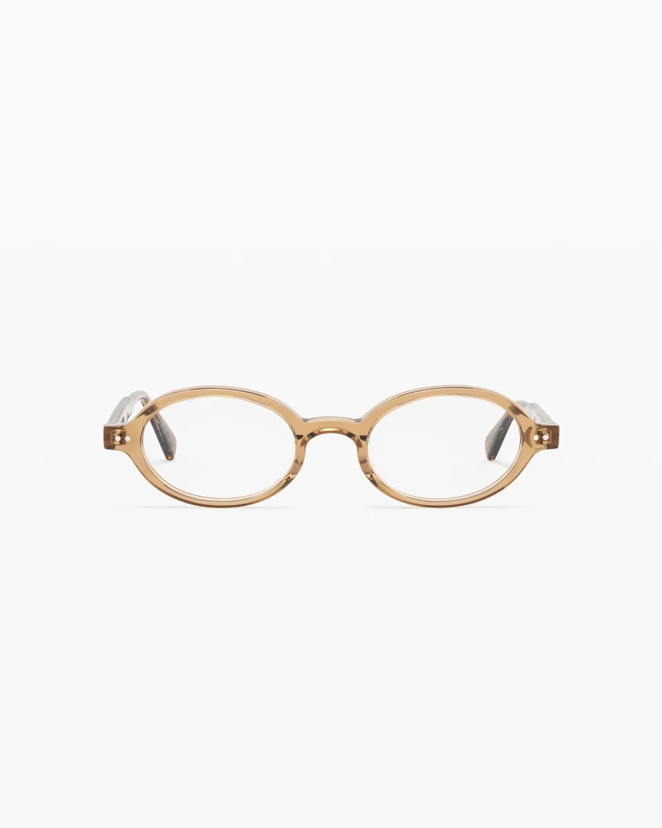 jimmy-fairly-la-elvie-lunettes-de-vue-ovales-marron-cr-me-medium image 1
