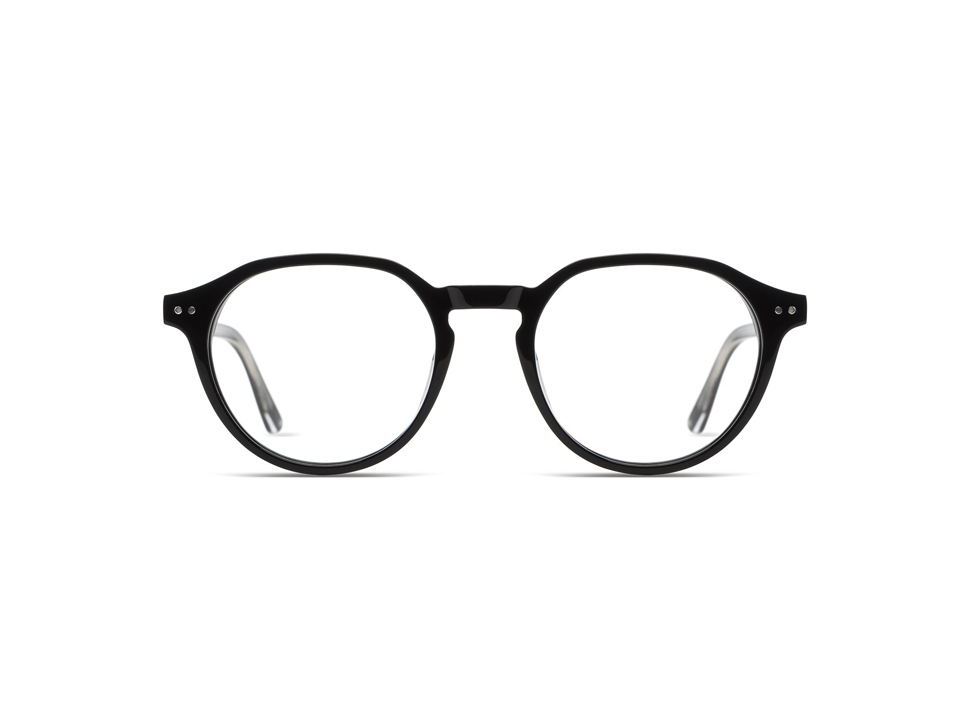 komono-nigel-black-rain-lunettes-de-vue-rondes-ac-tate-cologique-verres-plats image 1
