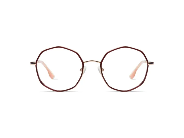 komono-sofia-burgundy-rose-gold-lunettes-de-vue-en-acier-inoxydable image 1