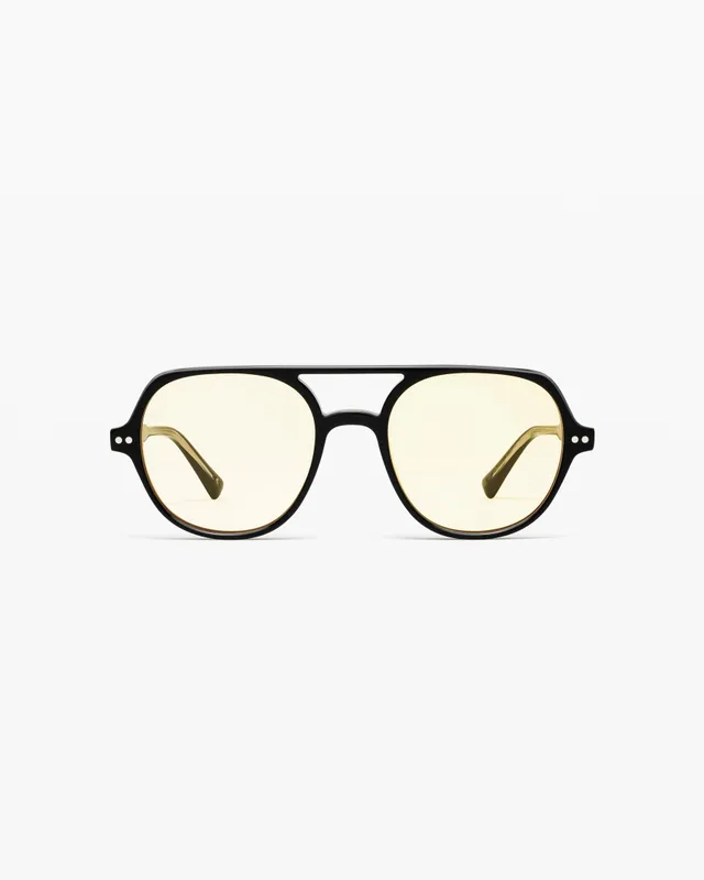 jimmy-fairly-la-lars-lunettes-de-soleil-aviateur-noires-en-ac-tate-verres-teint- image 1