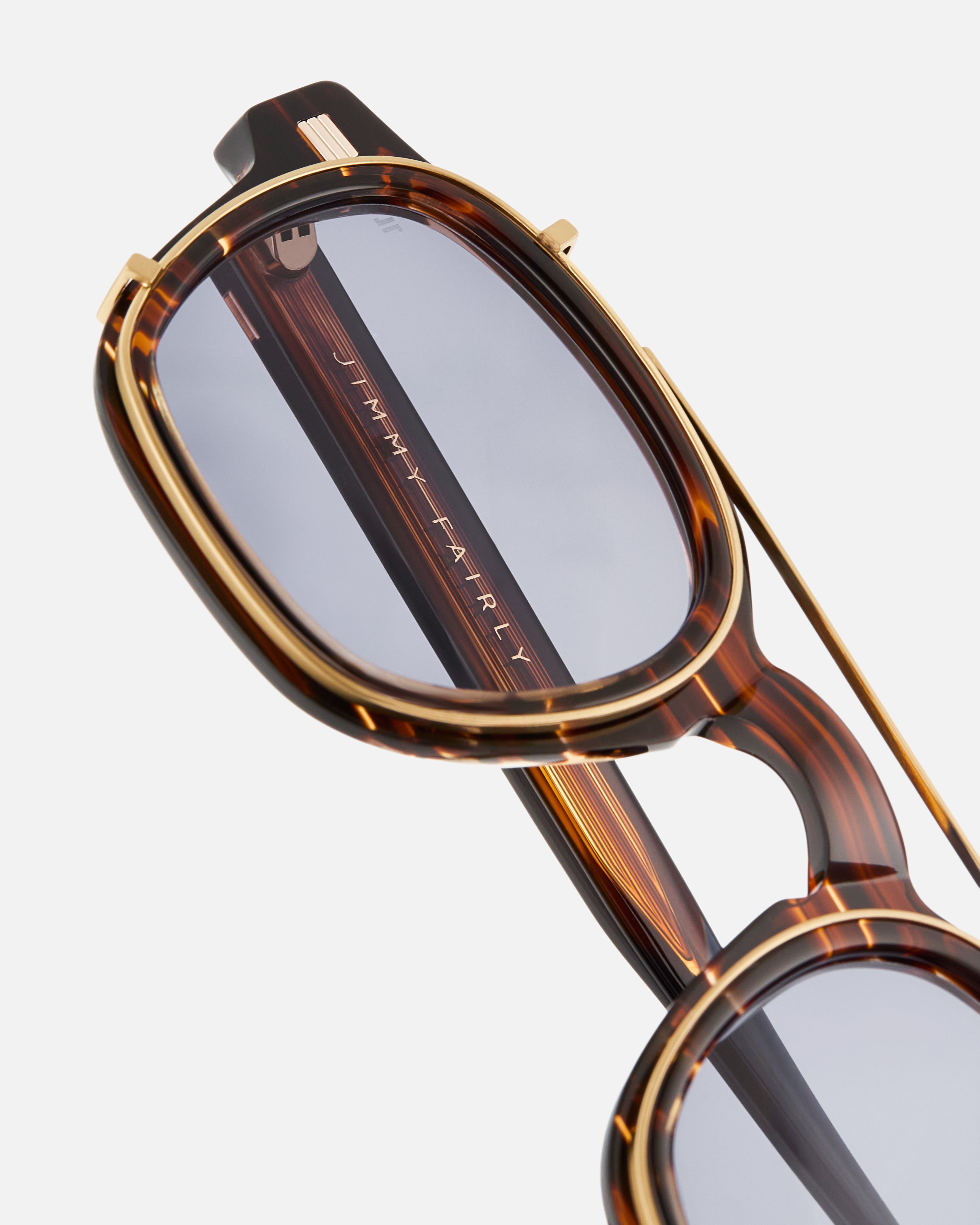 jimmy-fairly-la-rise-lunettes-de-soleil-carr-es-en-titane-et-ac-tate-marron-pour image 4