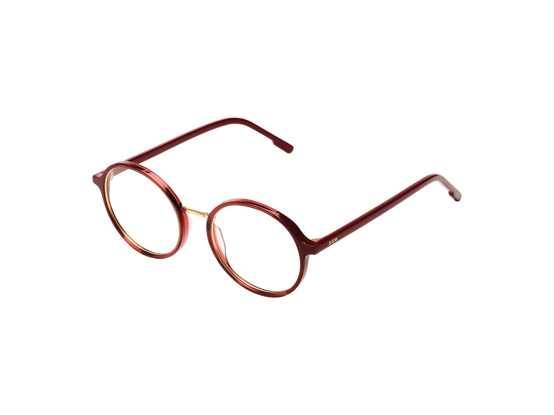 komono-alvie-maroon-rose-gold-matte-lunettes-de-vue-rondes image 2