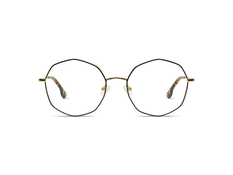 komono-sofia-lunettes-de-soleil-black-gold-octogonales image 1