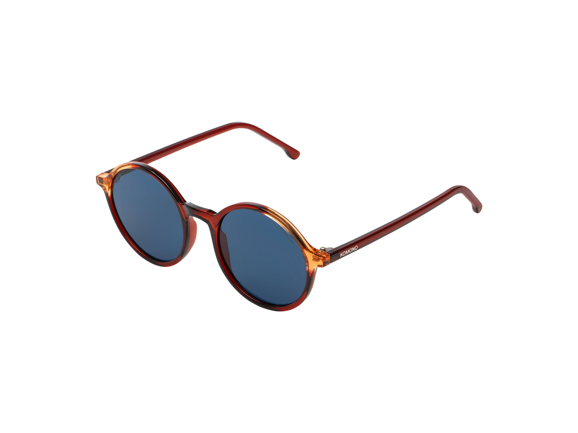 komono-madison-burgundy-coral-lunettes-de-soleil-rondes-bio-nylon image 3