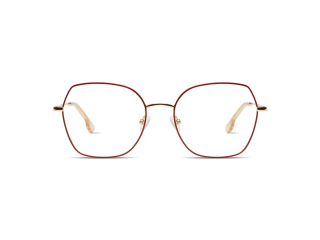 komono-dana-brick-rose-gold-glossy-lunettes-de-vue-papillon-en-ac-tate-et-acier- image 1