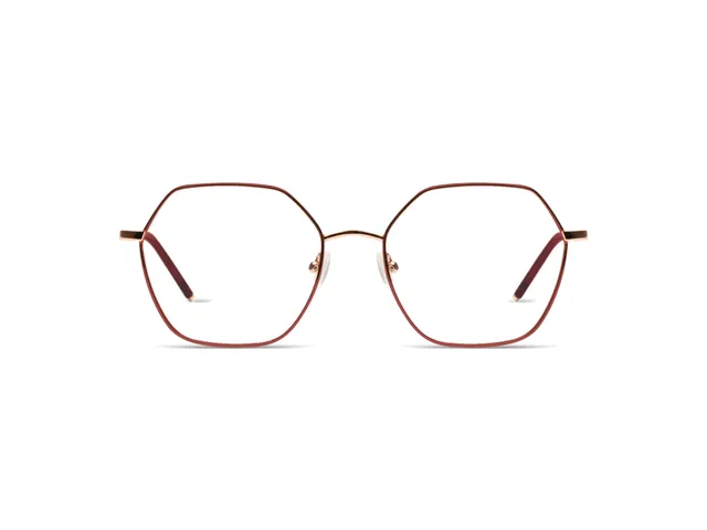 komono-nora-rose-gold-matte-maroon-lunettes-de-vue-hexagonales image 1