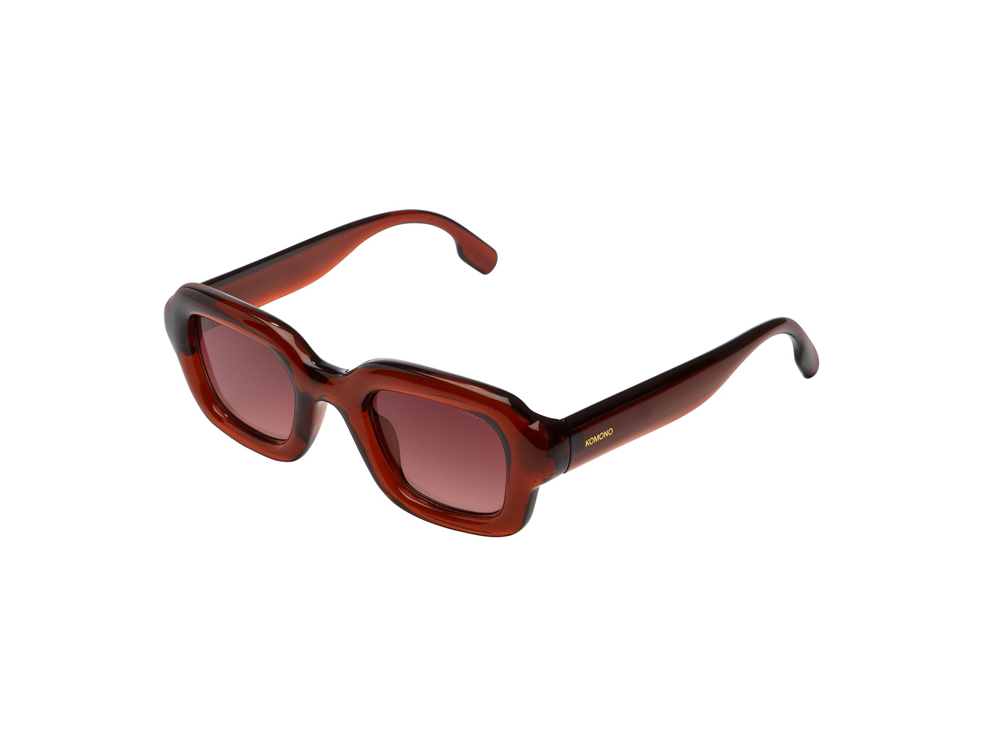 komono-miles-ruby-lunettes-de-soleil-rectangulaires-translucides-rouge image 3