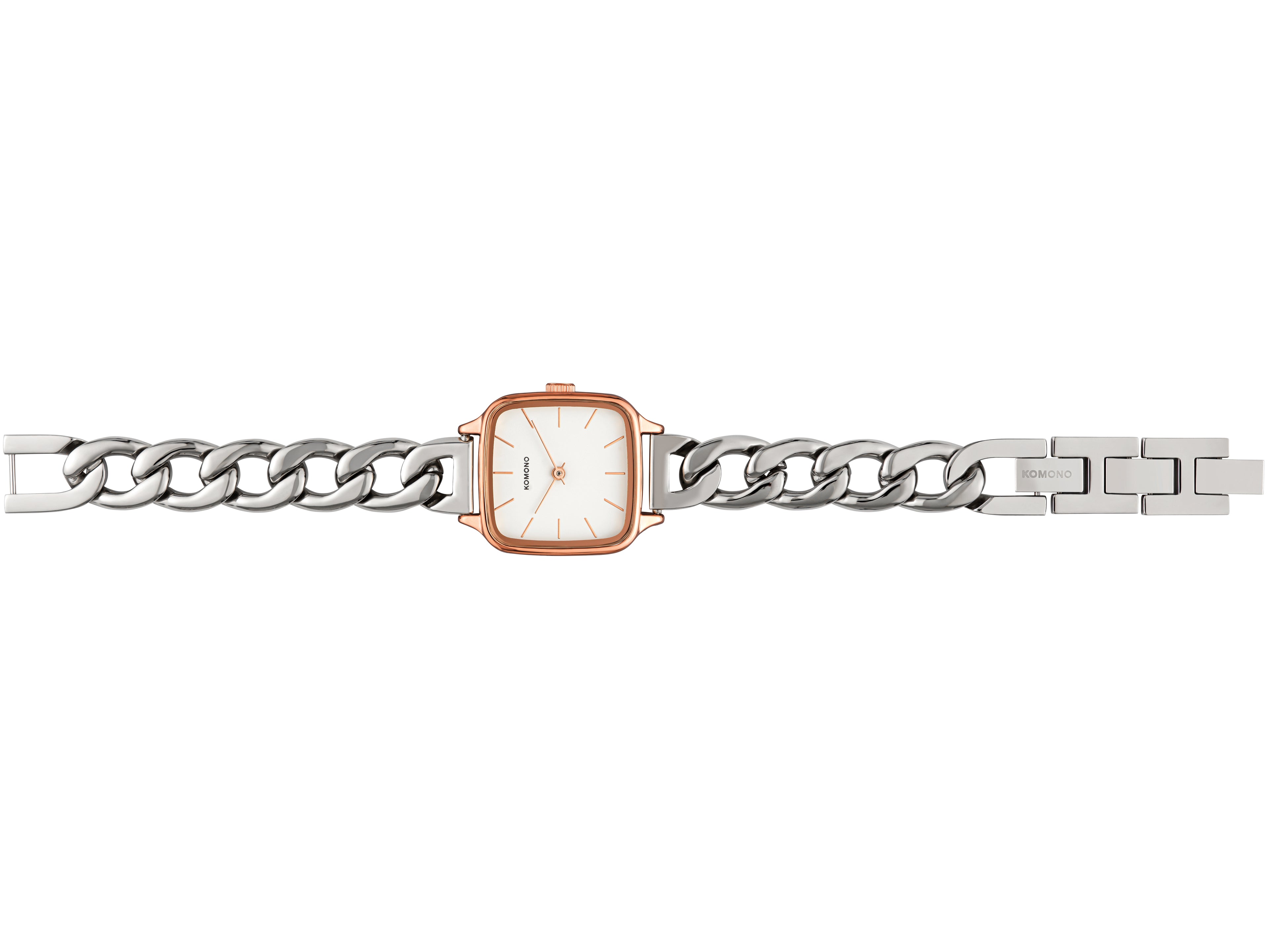 komono-kate-revolt-rose-gold-silver-mix-montre-femme-acier image 4