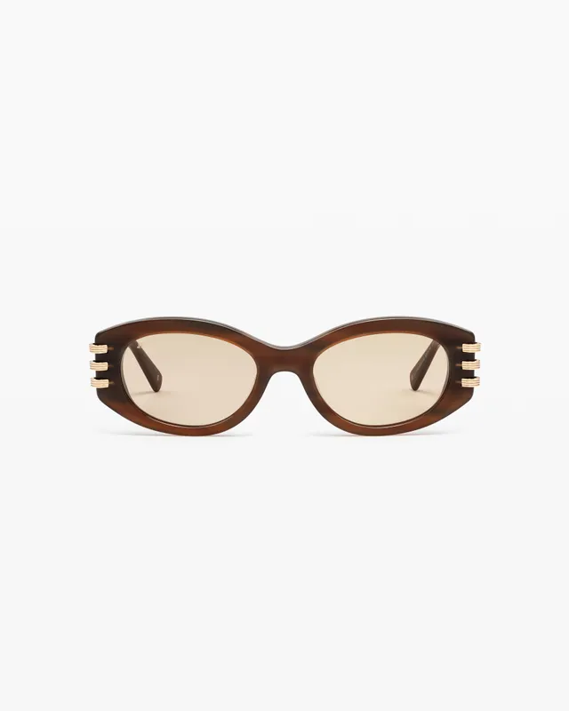 jimmy-fairly-la-goma-lunettes-de-soleil-ovales-femme-marron-taille-m image 1