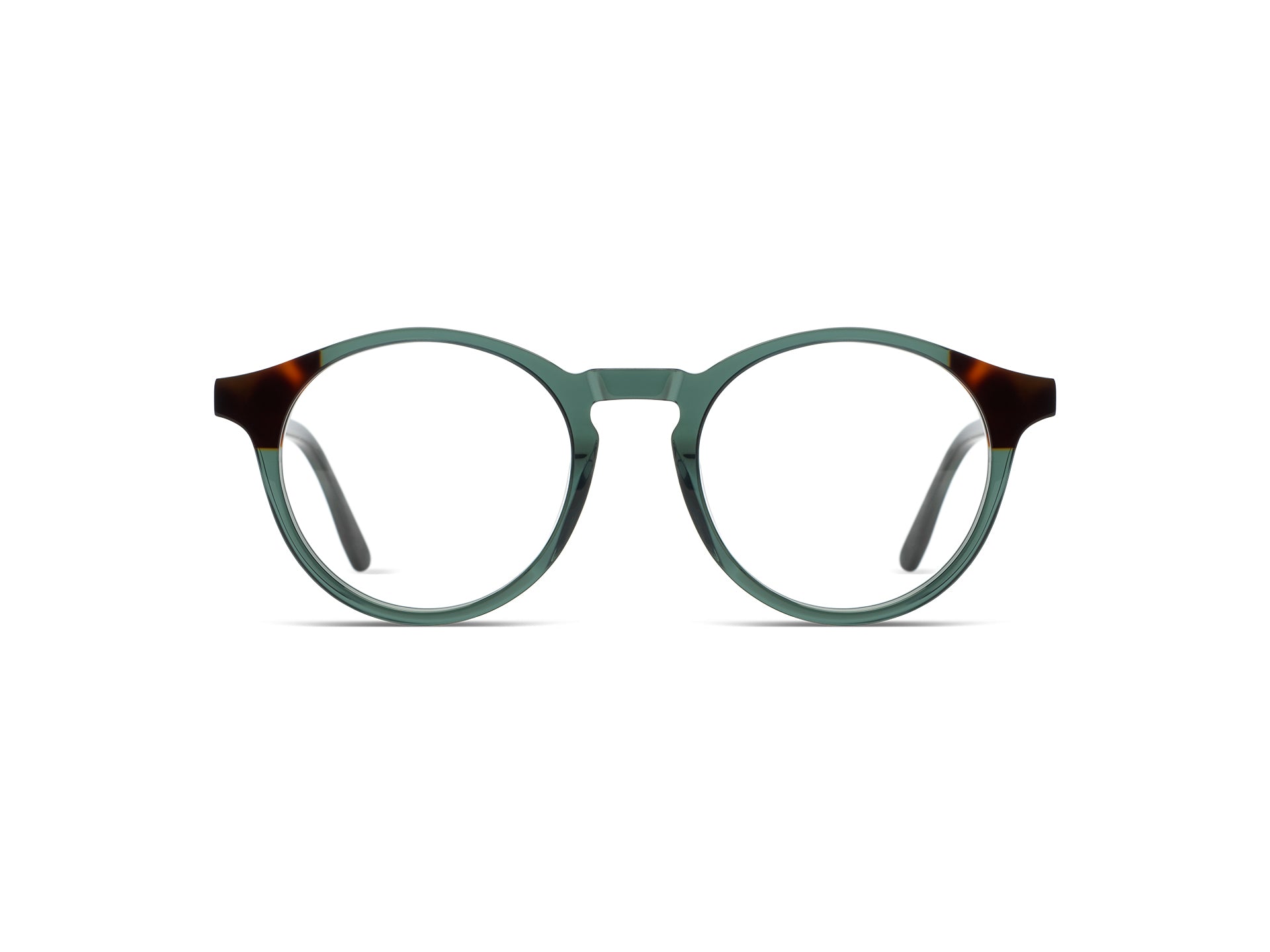 komono-archie-havana-emerald-lunettes-de-vue-rondes-ac-tate-cologique image 1