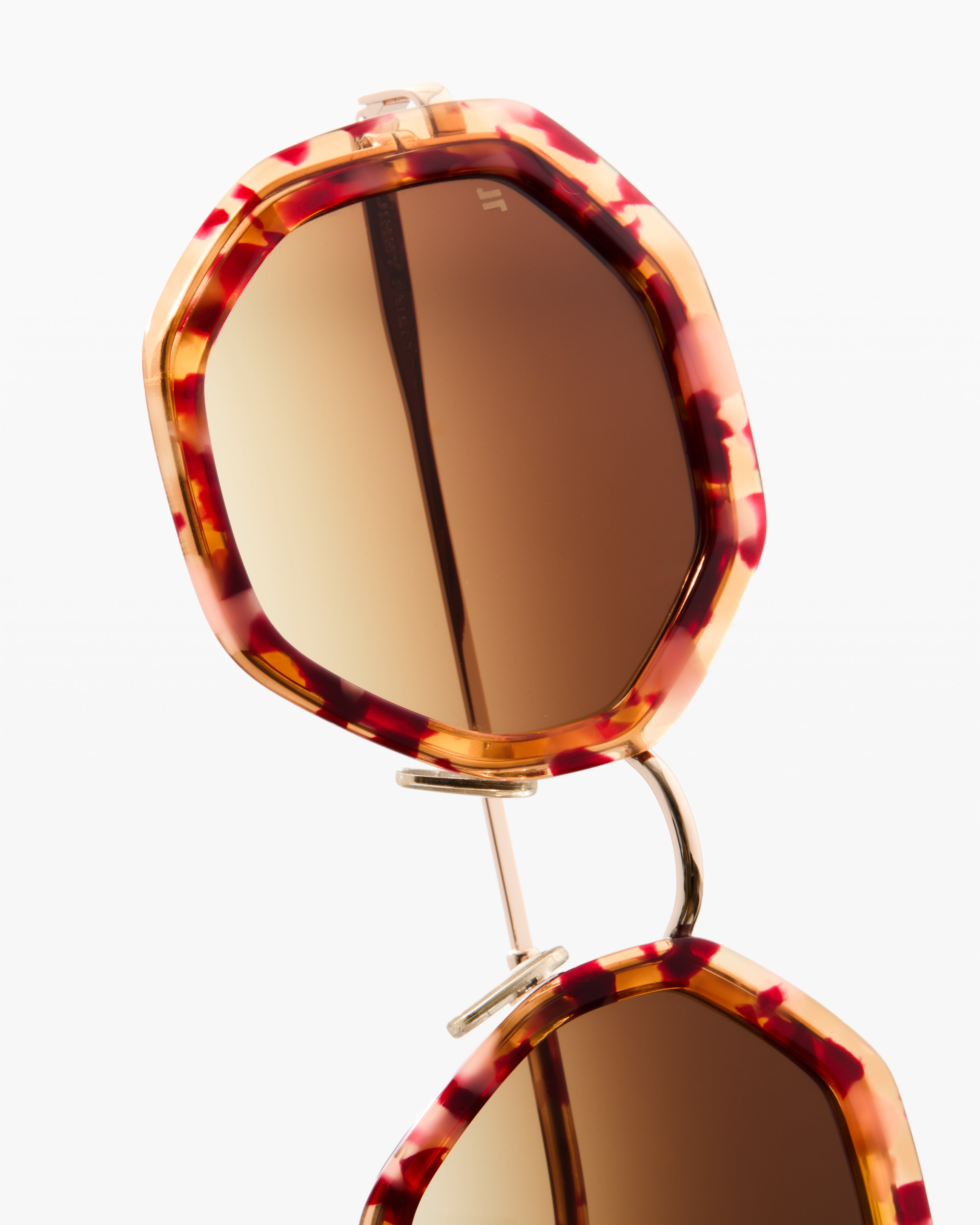 jimmy-fairly-la-angie-lunettes-de-soleil-hexagonales-ac-tate-et-inox-caille-clai image 2