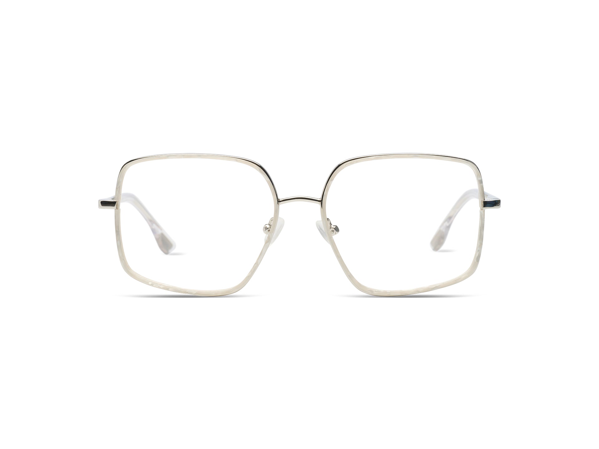 komono-amelia-white-shell-silver-monture-optique-acier-inoxydable-blanc-nacr image 3