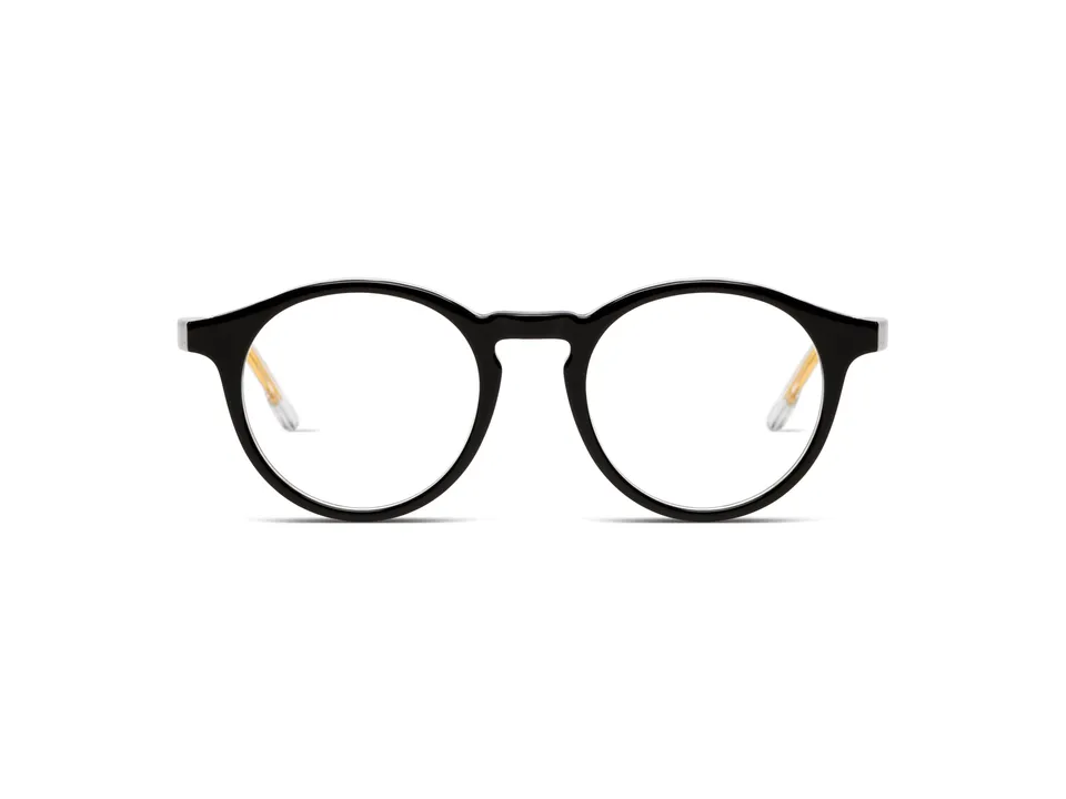 komono-archie-black-clear-lunettes-panto-classiques-pont-trou-de-serrure image 1