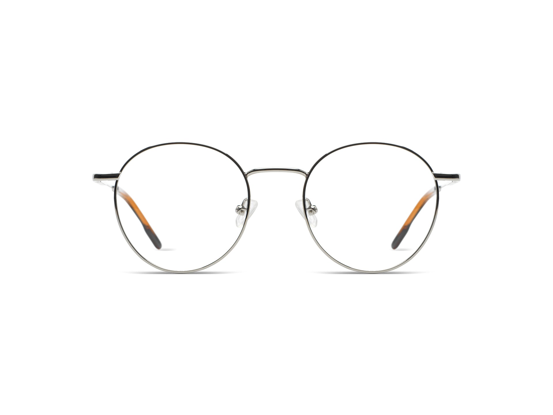 komono-pete-silver-black-bronze-lunettes-de-vue-rondes-acier-inoxydable-et-ac-ta image 1