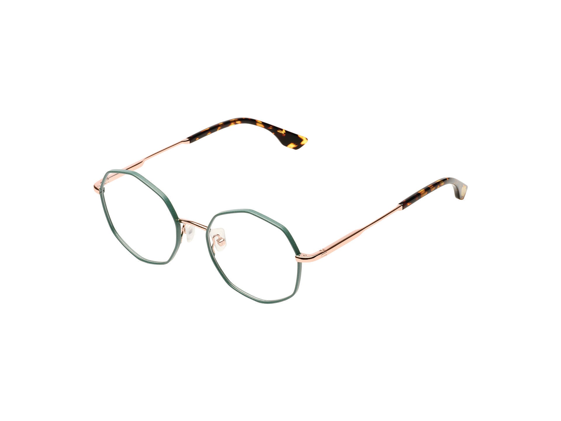 komono-sofia-slims-rose-gold-sage-lunettes-de-vue-octogonales-acier-inoxydable image 2