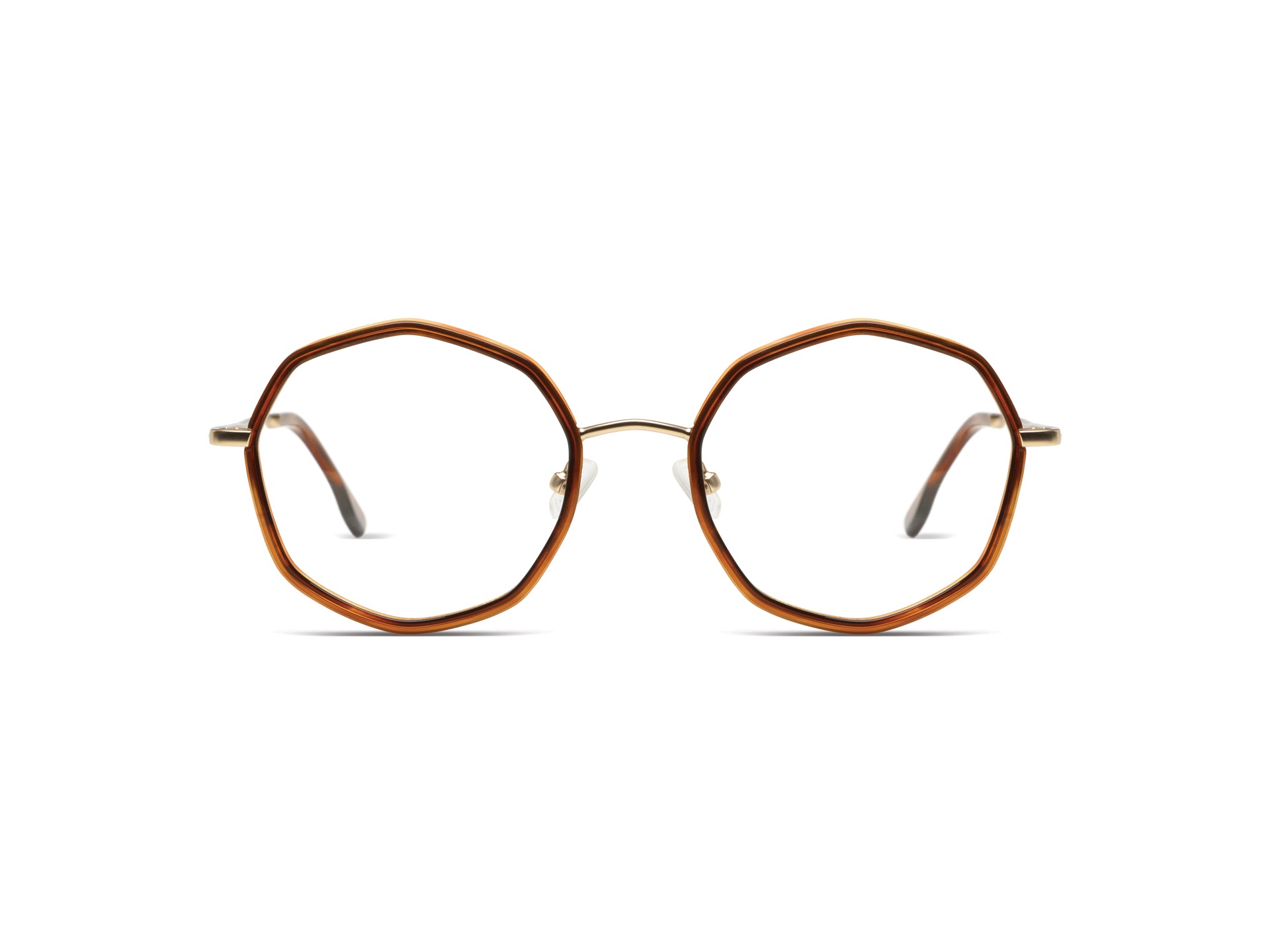 komono-sofia-bourbon-white-gold-matte-lunettes-de-vue-octogonales-bicolores-en-a image 1