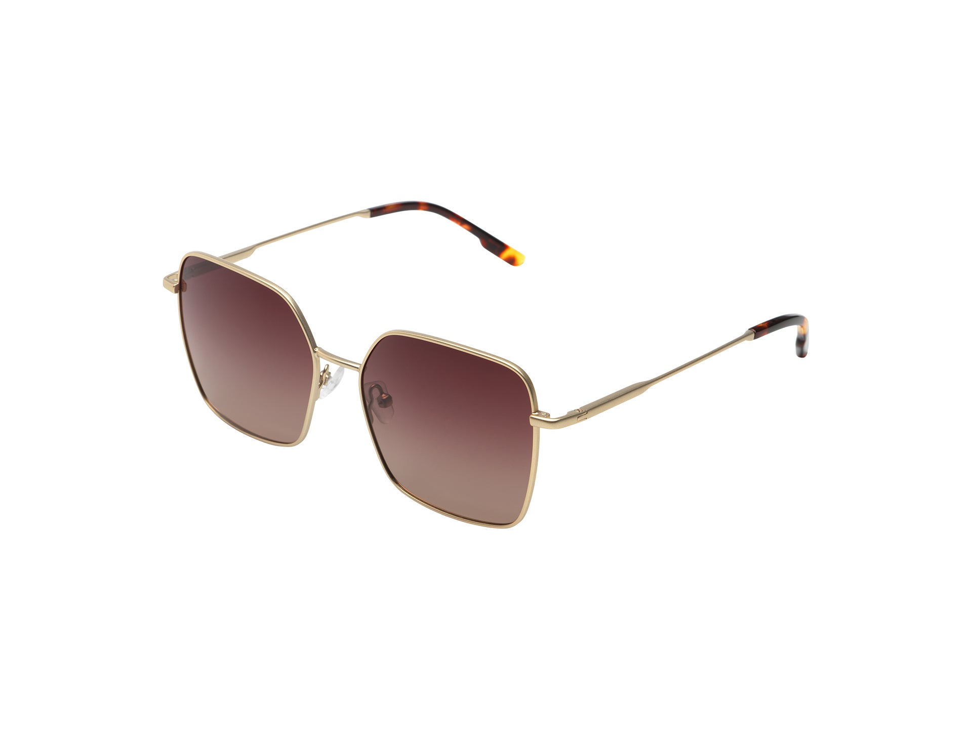 komono-audrey-white-gold-lunettes-de-soleil-carr-es-polaris-es-en-acier-inoxydab image 2