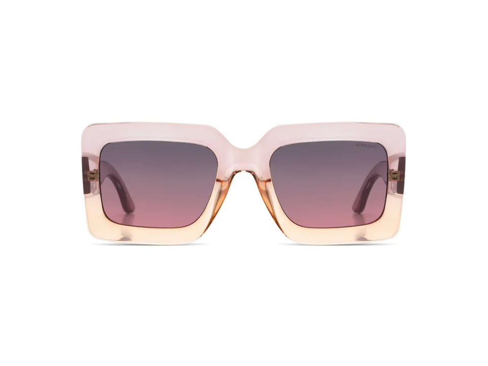 komono-lana-blush-lunettes-de-vue-carr-es-fines-monture-en-nylon-bio-translucide image 1