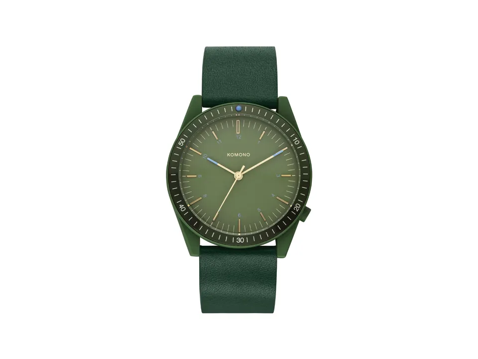komono-ray-shade-leather-green-montre-de-plong-e-moderne image 1