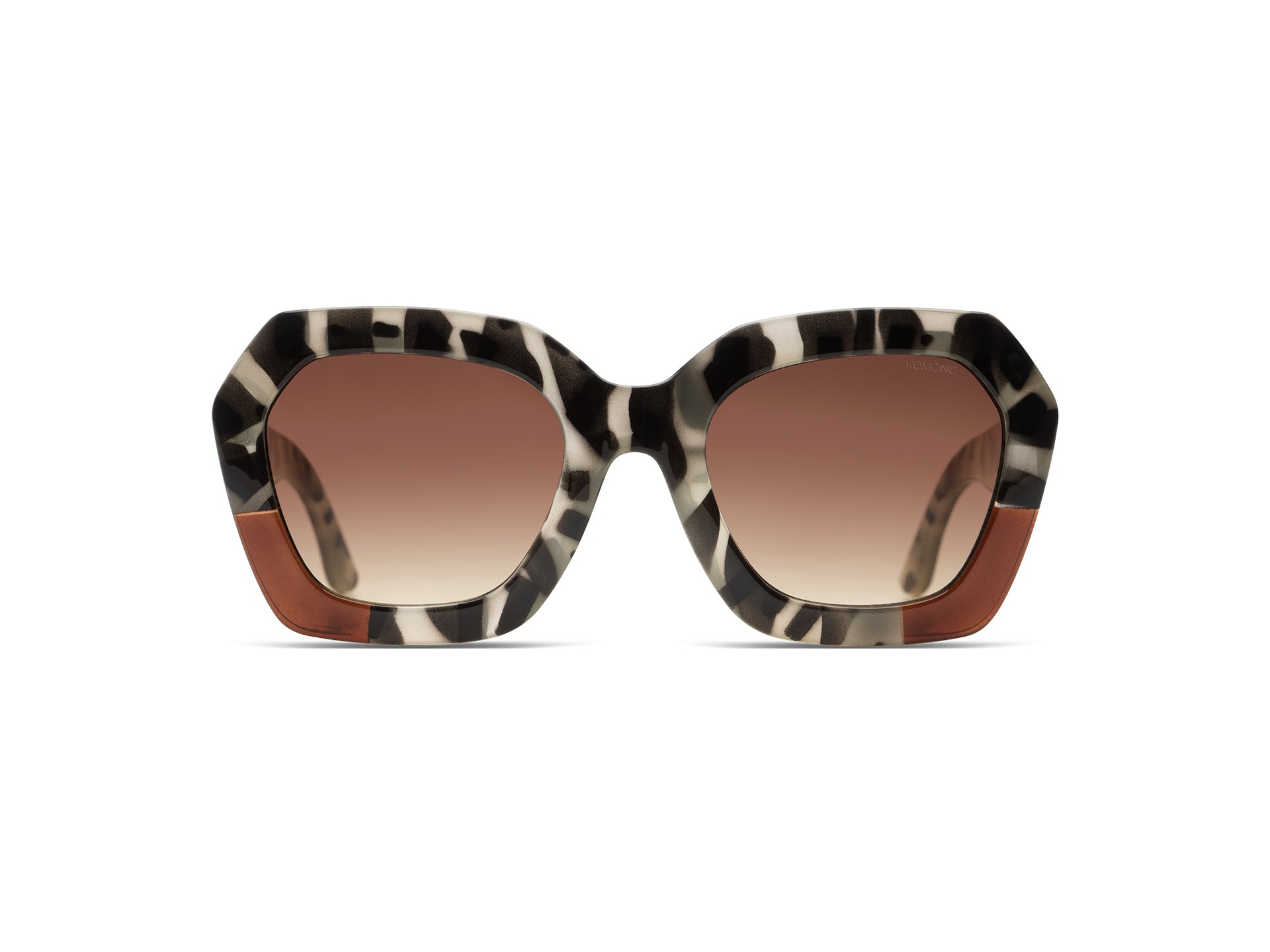 komono-gwen-bronze-bobcat-lunettes-de-soleil-hexagonales-oversize-en-bio-nylon image 2