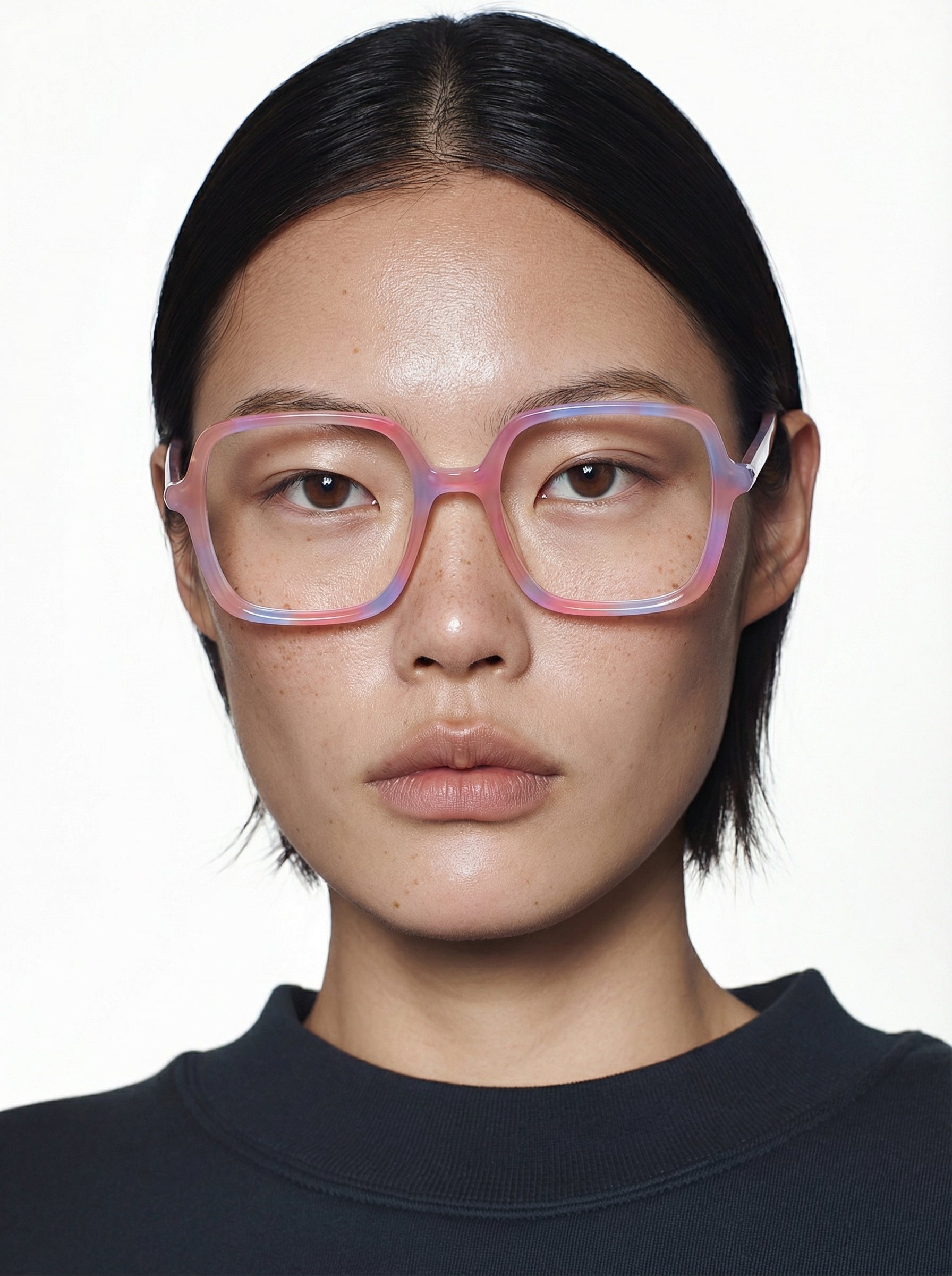 komono-barbara-slims-cotton-candy-sky-lunettes-de-soleil-rondes-acier-inoxydable image 3