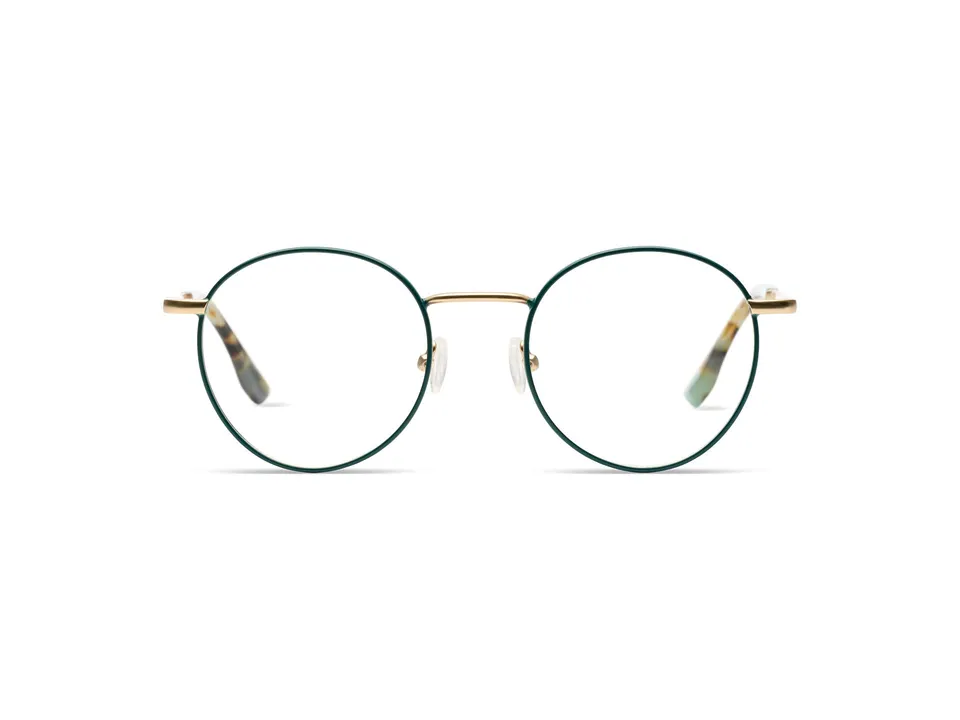 komono-pete-slims-white-gold-matte-teal-lunettes-de-vue-acier-inoxydable-petit-f image 1
