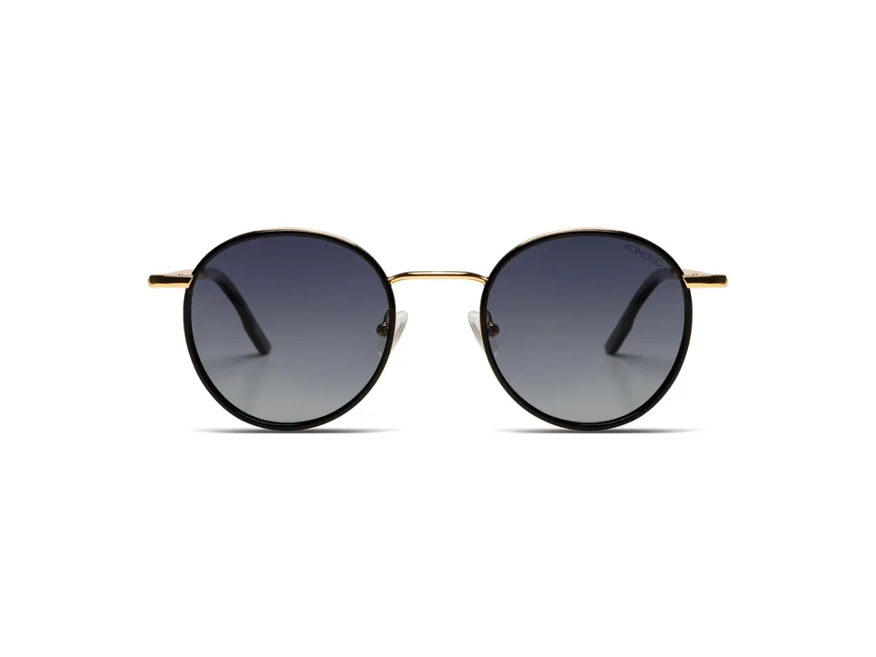 komono-pete-gold-black-lunettes-ovale-acier-inoxydable image 1
