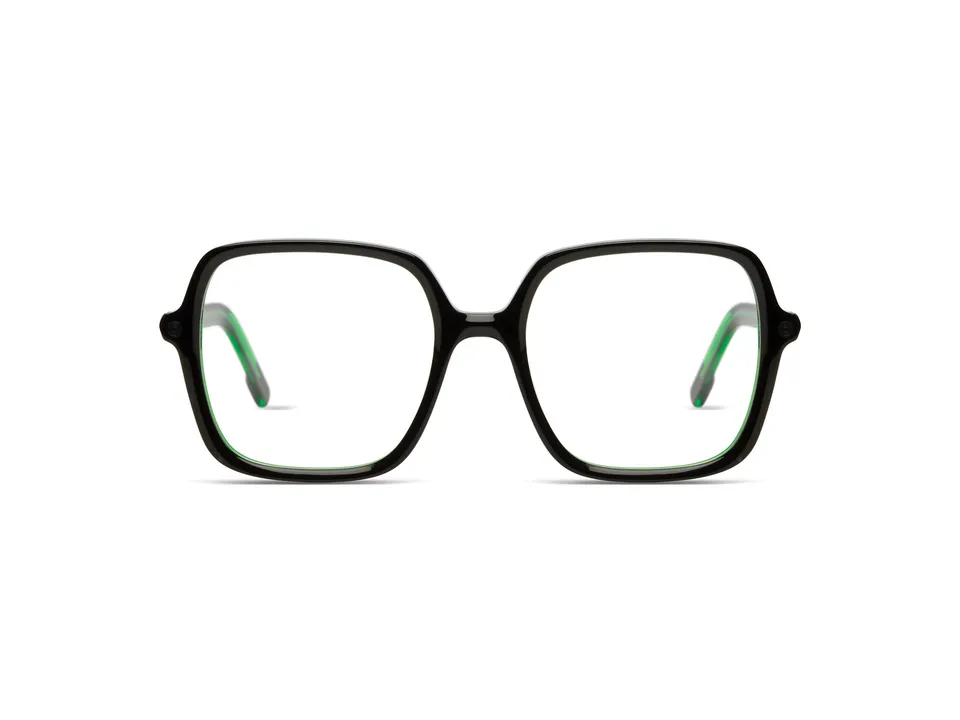 komono-barbara-black-green-lunettes-carr-es-oversize image 1