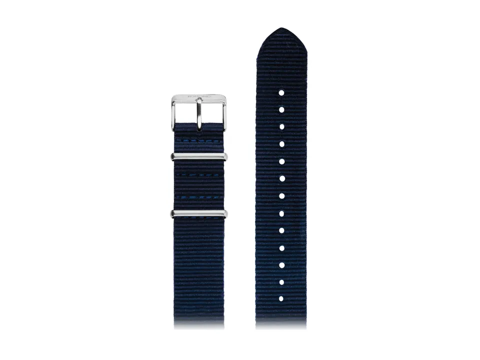 bracelet-de-montre-komono-strap-20-nato-blue-silver-20-mm image 1