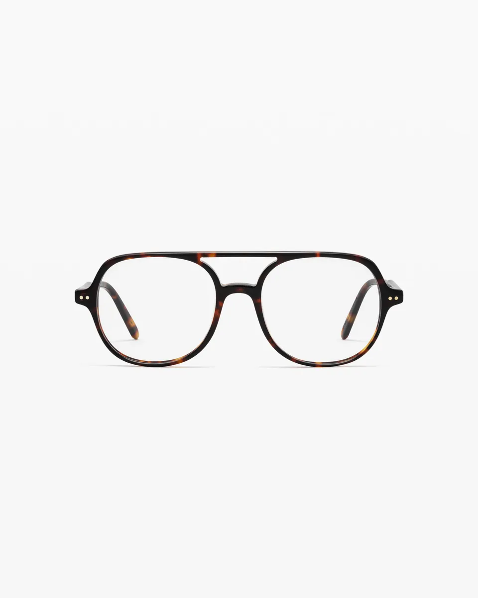 jimmy-fairly-la-steam-lunettes-de-vue-aviateur-en-ac-tate-caille-fonc-e-unisexe image 1