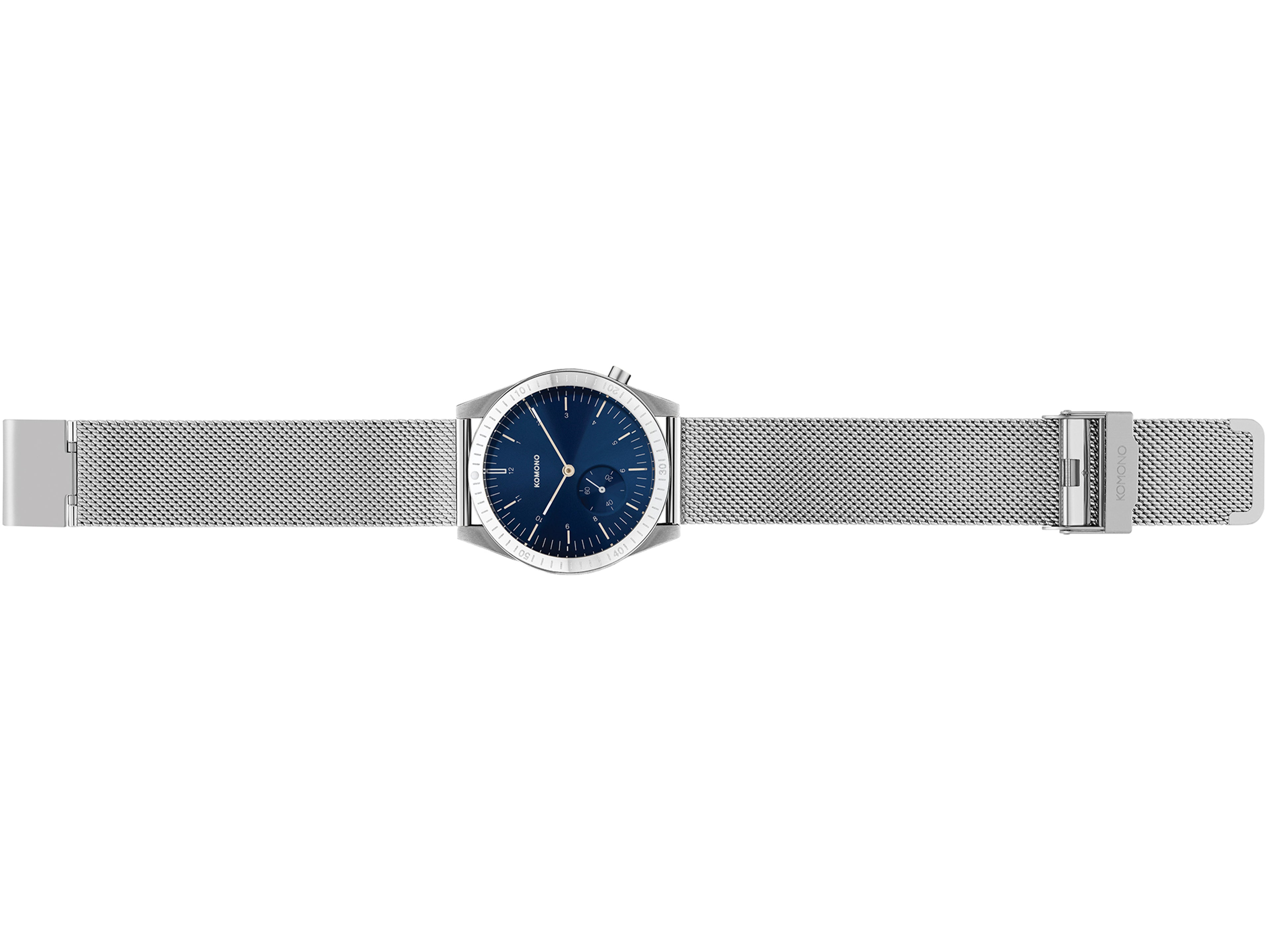 montre-komono-ray-legacy-mesh-silver-blue-plong-e-chrono image 2