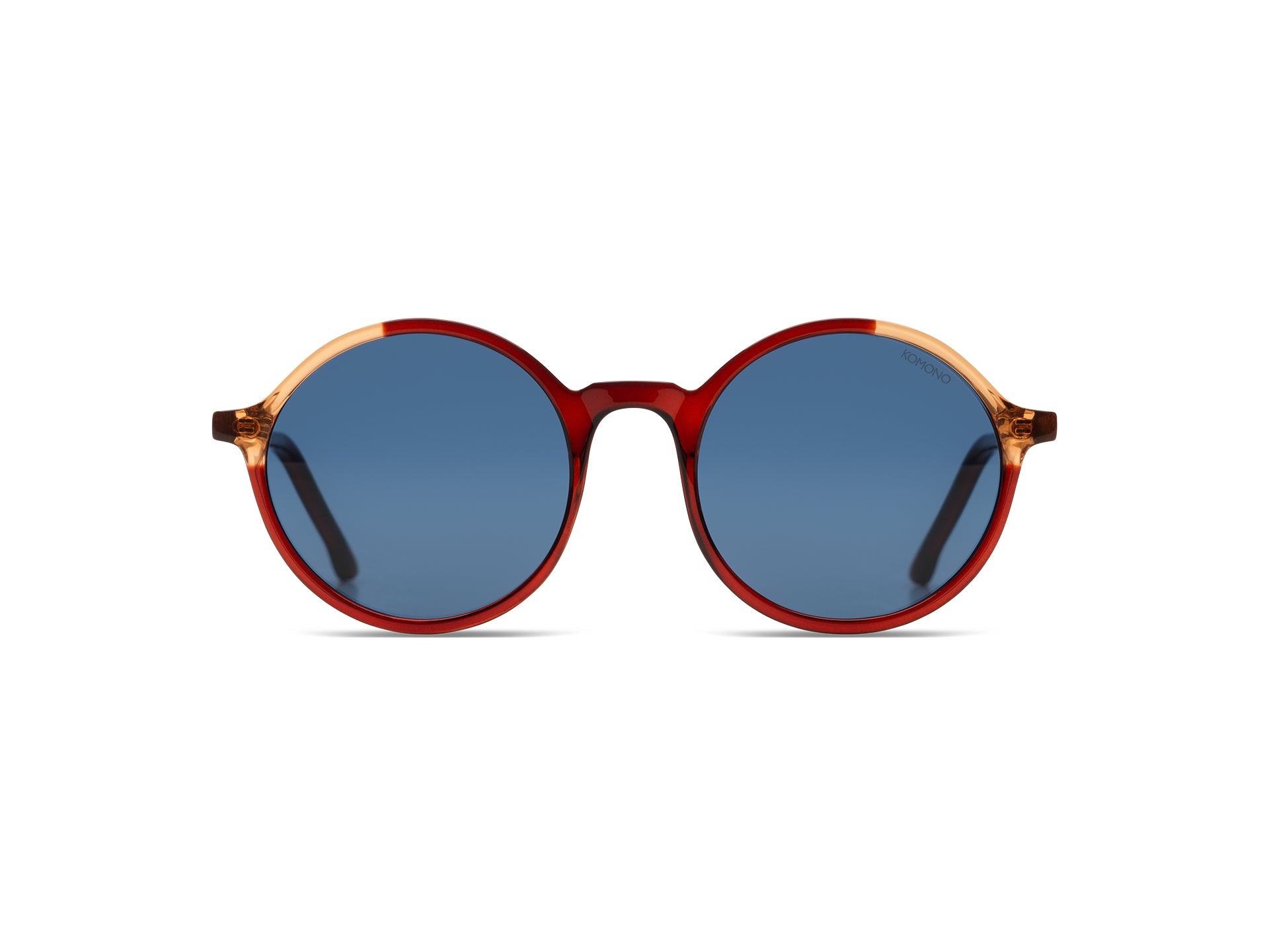 komono-madison-burgundy-coral-lunettes-de-soleil-rondes-bio-nylon image 2