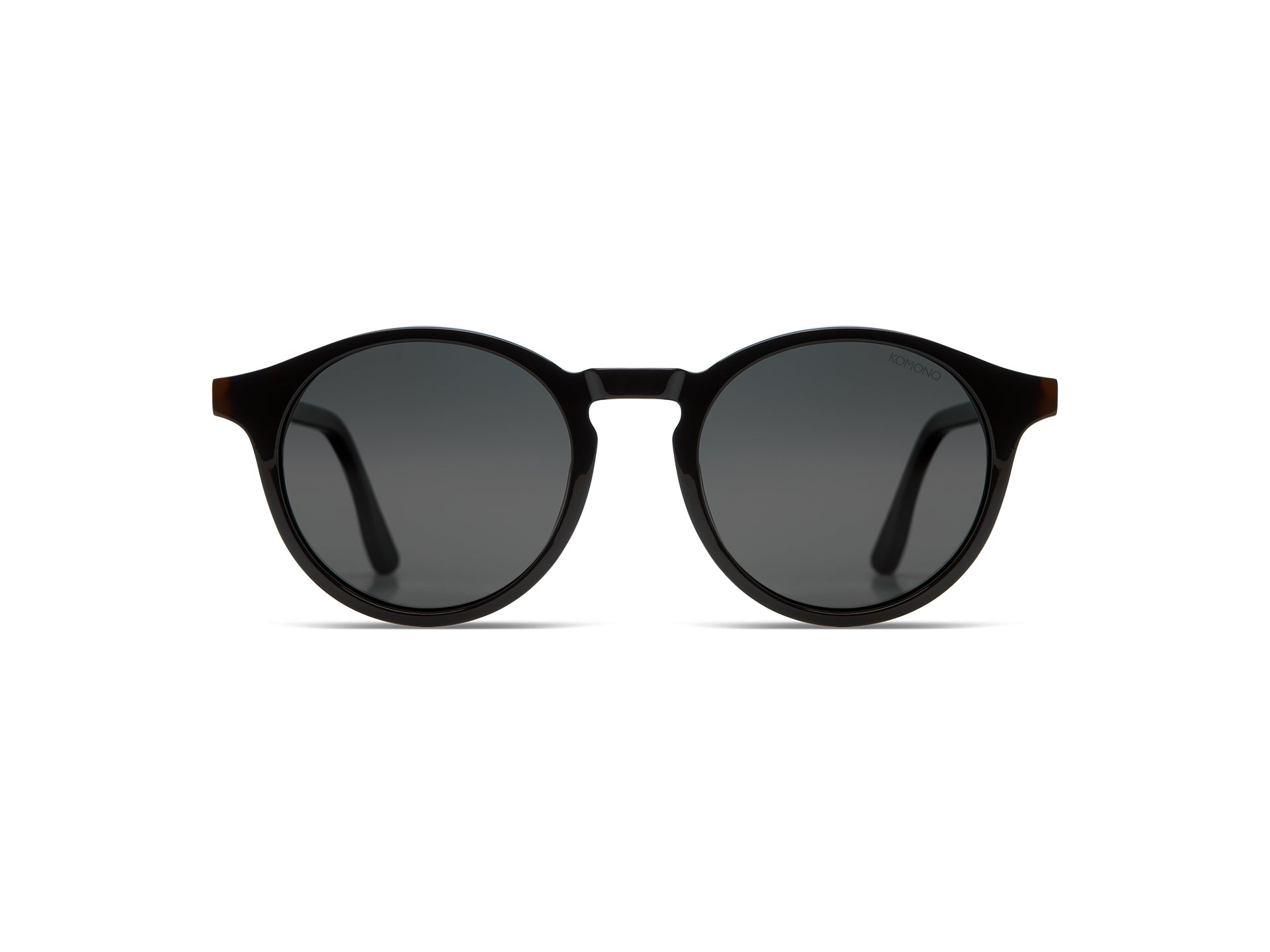 komono-archie-tortoise-black-lunettes-de-soleil-rondes-ac-tate-cologique-polaris image 1