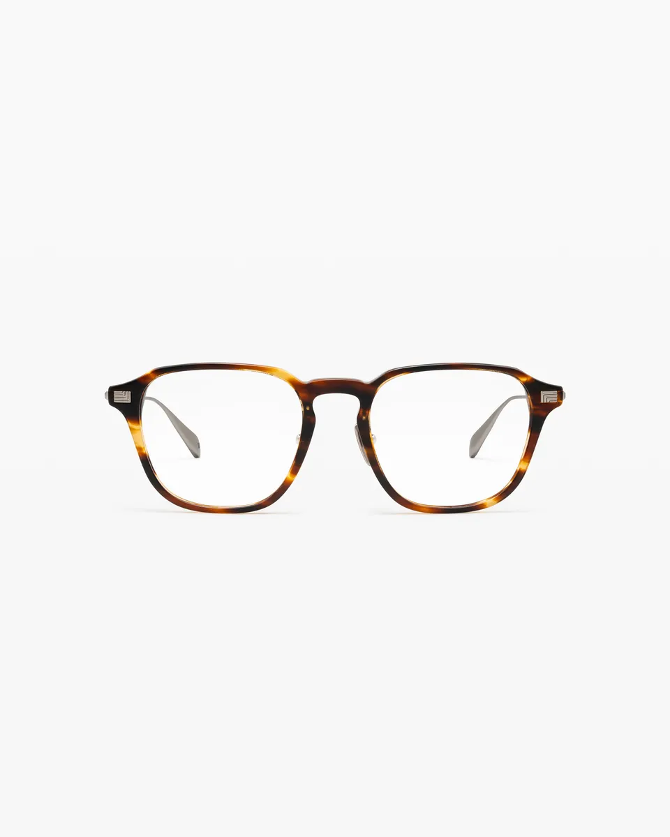 jimmy-fairly-la-spotlight-lunettes-de-vue-carr-es-titane-et-ac-tate-marron-pour- image 1
