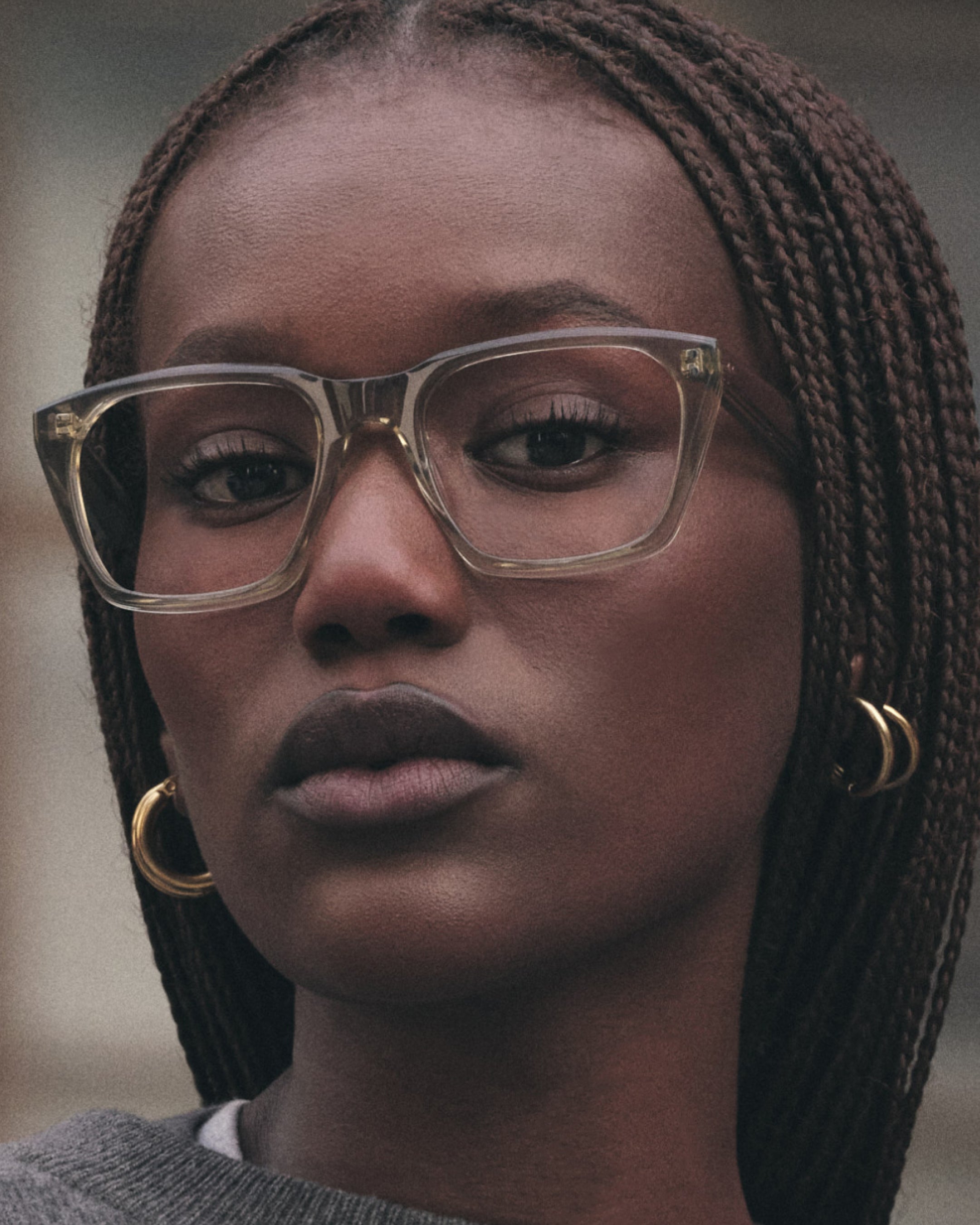 jimmy-fairly-la-melrose-lunettes-de-vue-carr-es-oversize-en-ac-tate-gris-visage- image 2