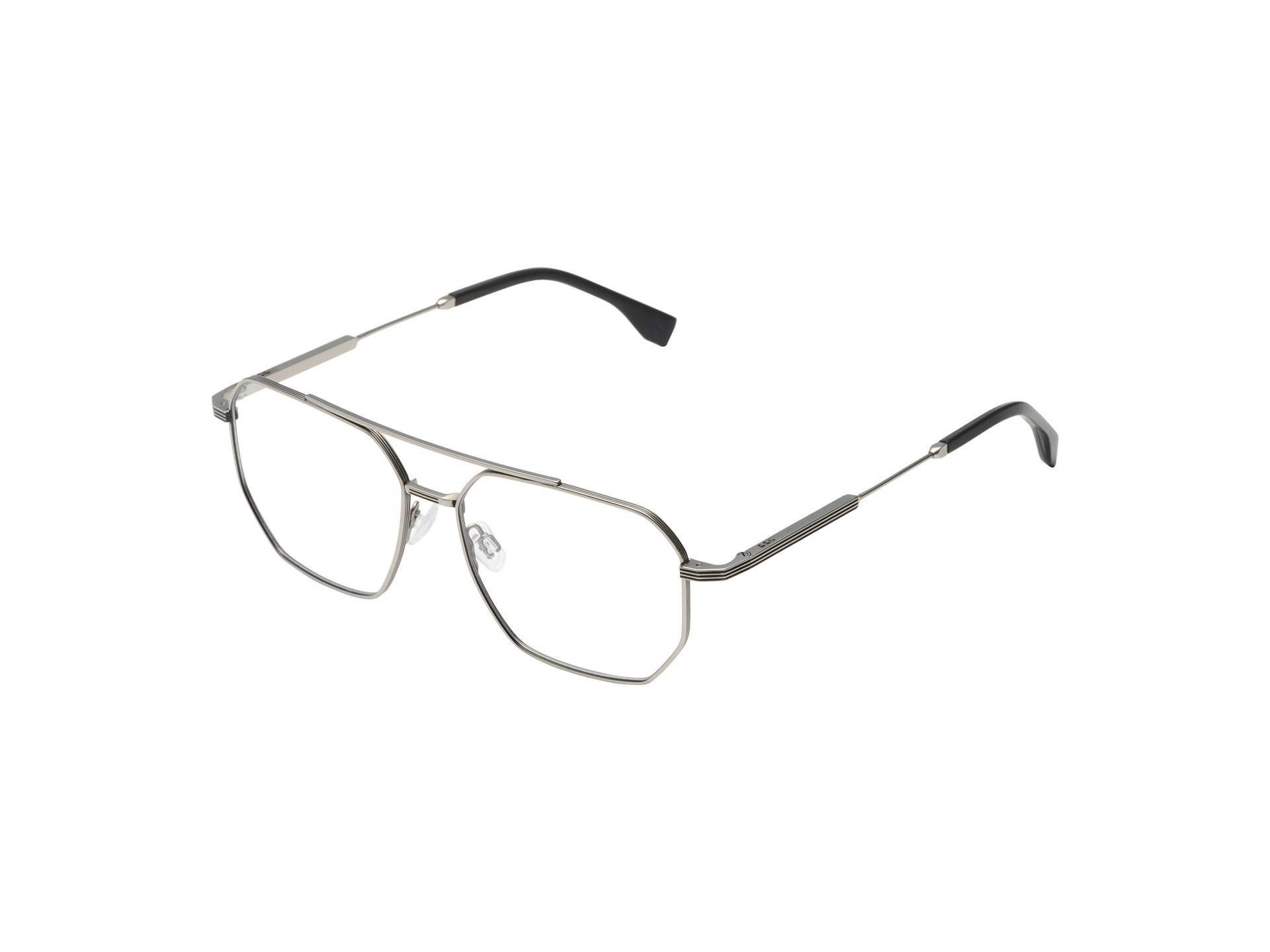 komono-hawk-silver-black-monture-optique-en-titane image 2