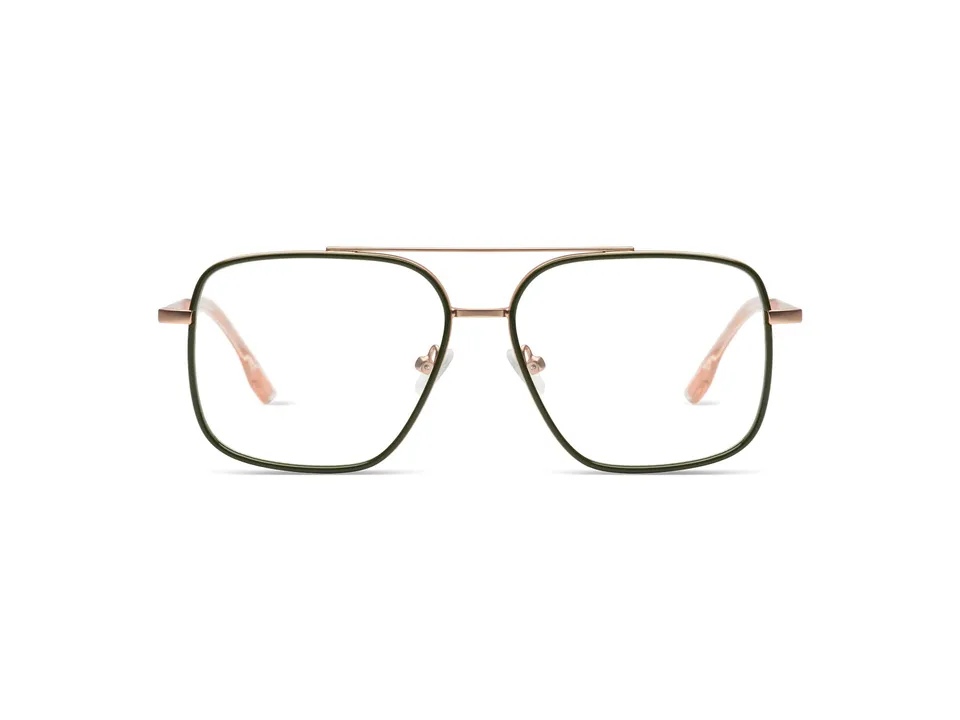 komono-jett-khaki-rose-gold-lunettes-de-vue-acier-inoxydable image 1