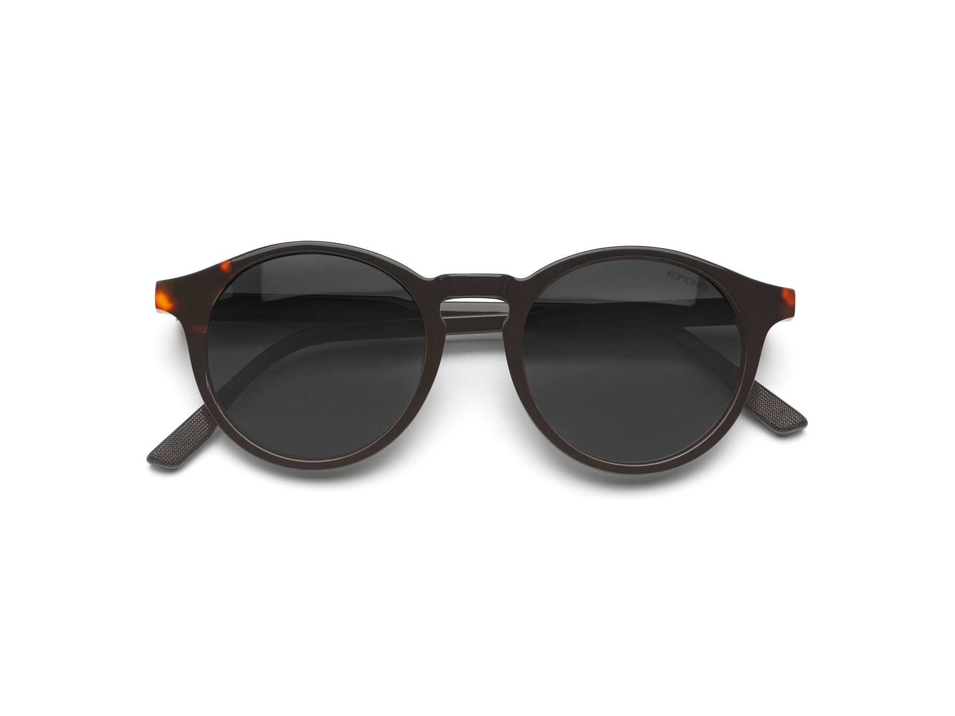 komono-archie-tortoise-black-lunettes-de-soleil-rondes-ac-tate-cologique-polaris image 2