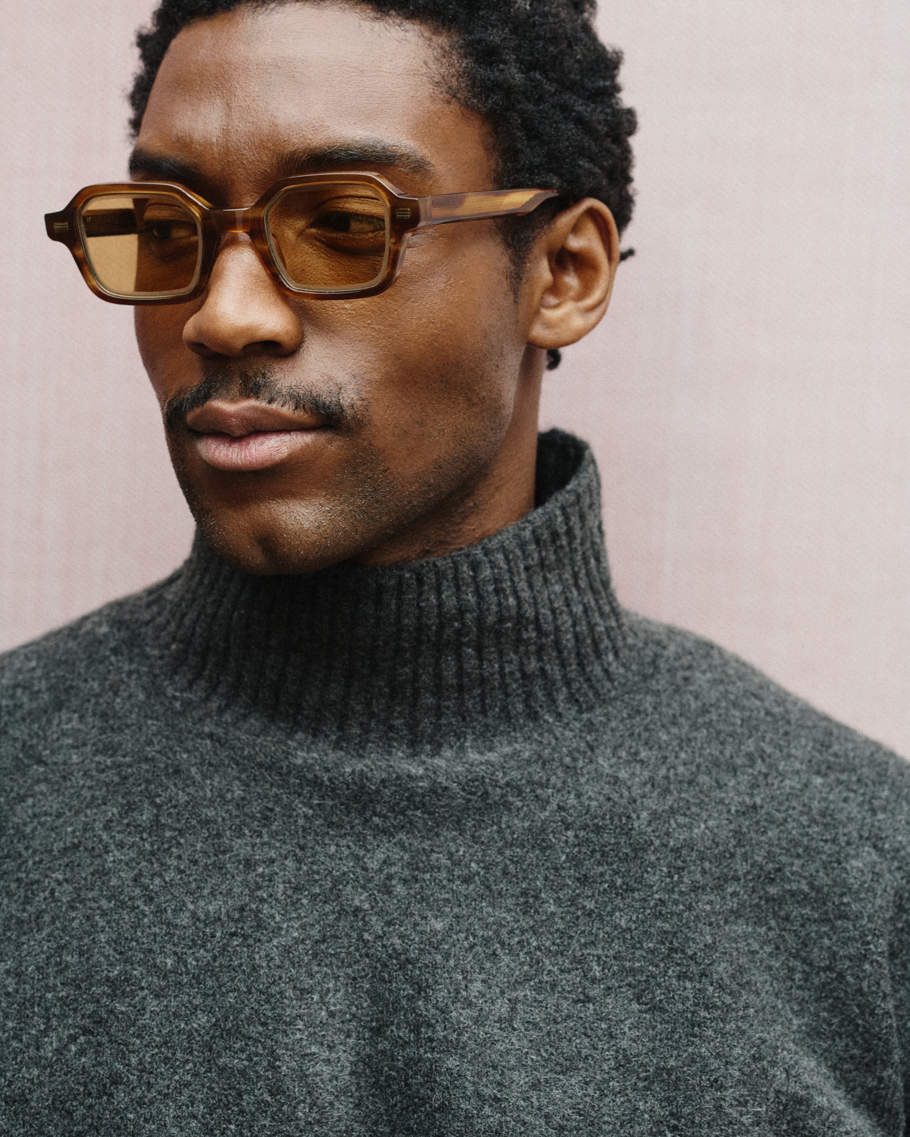 jimmy-fairly-la-miky-lunettes-de-soleil-hexagonales-marron-homme image 2