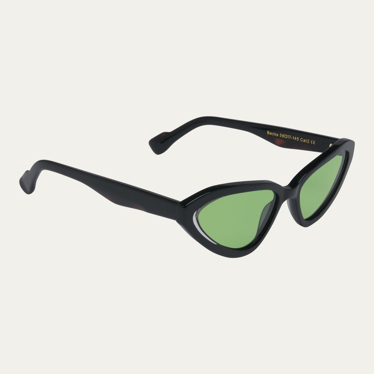 le-petit-lunetier-becks-noir-et-vert-lunettes-de-soleil-papillon-femme image 2