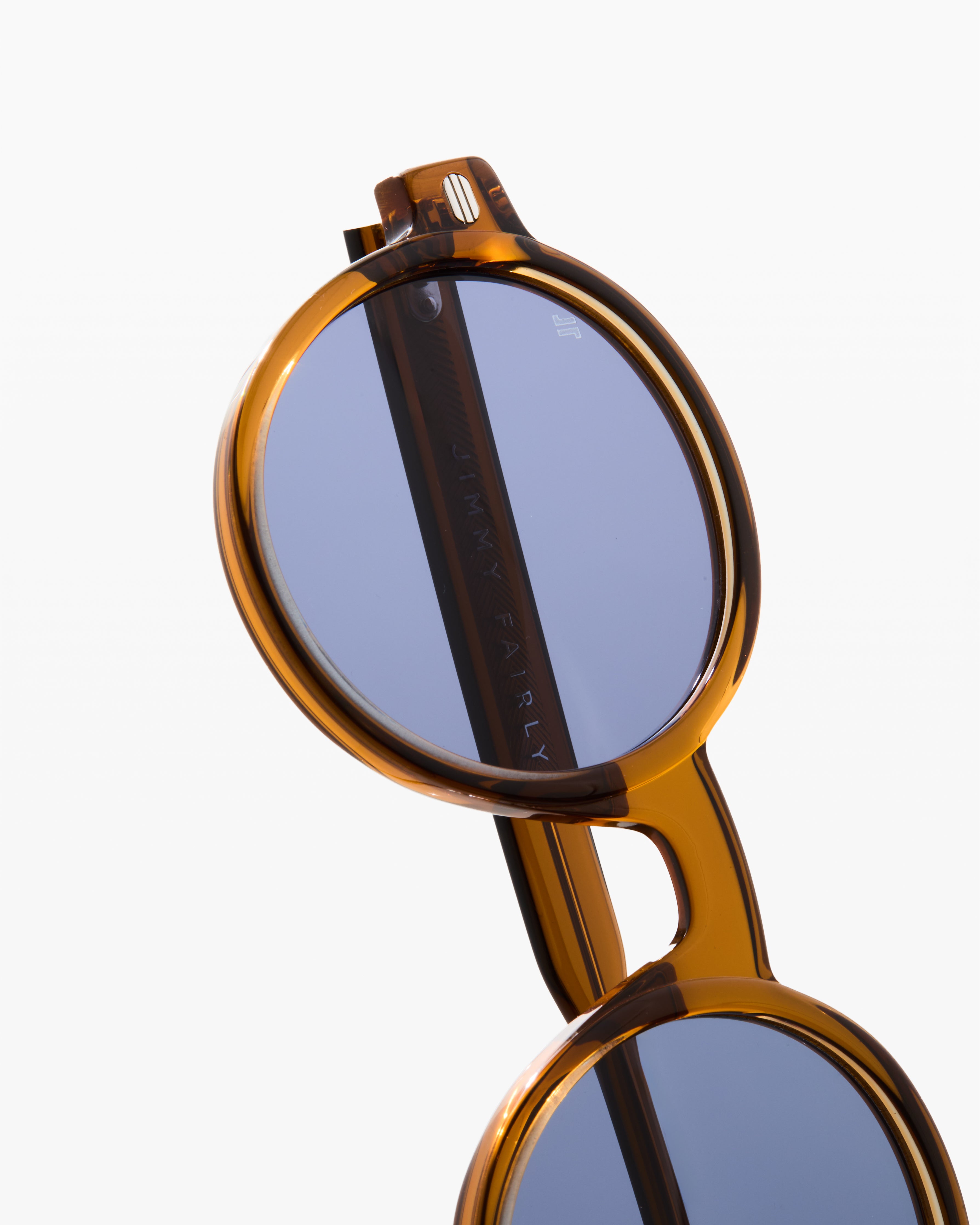 jimmy-fairly-la-gadjo-lunettes-de-soleil-rondes-en-ac-tate-marron-homme-taille-m image 2