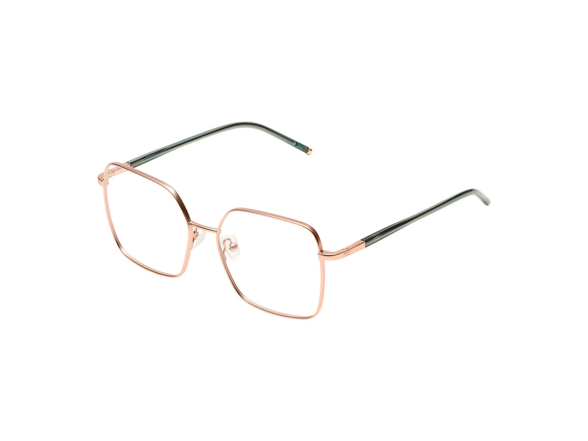 komono-audrey-rose-gold-matte-emerald-lunettes-de-vue-oversize-femme image 2