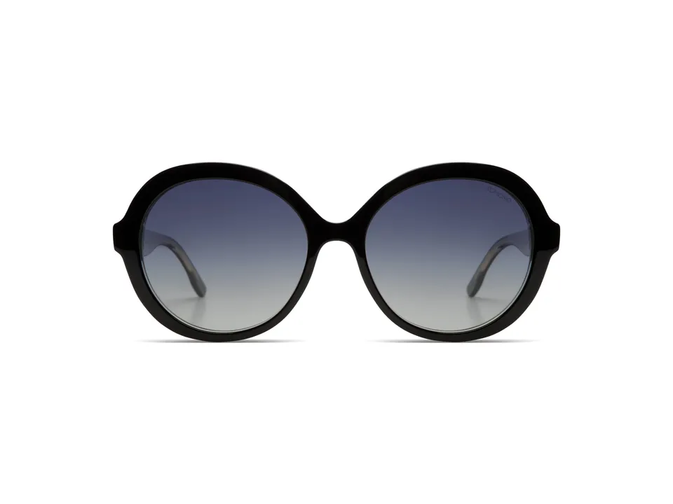 komono-misty-black-clear-white-gold-lunettes-de-soleil-rondes-oversize-polaris-e image 1