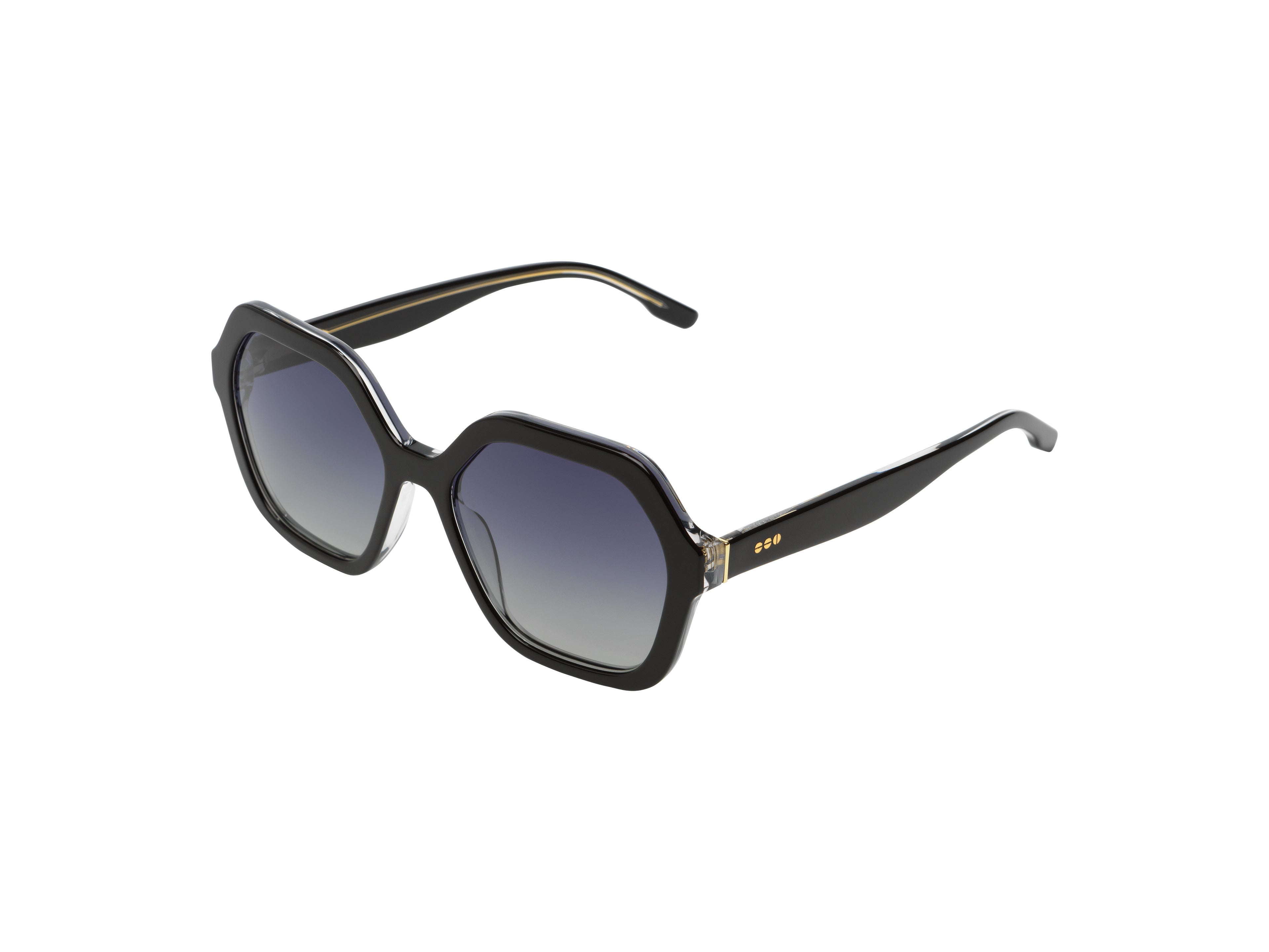 komono-iggy-black-clear-white-gold-lunettes-de-soleil-octogonales-surdimensionn- image 2