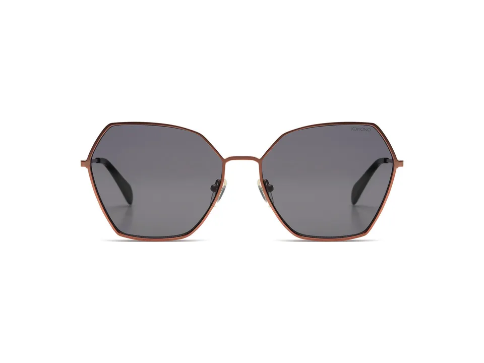 komono-belle-rose-satin-hunter-lunettes-de-soleil-hexagonales-femme-acier-durabl image 1