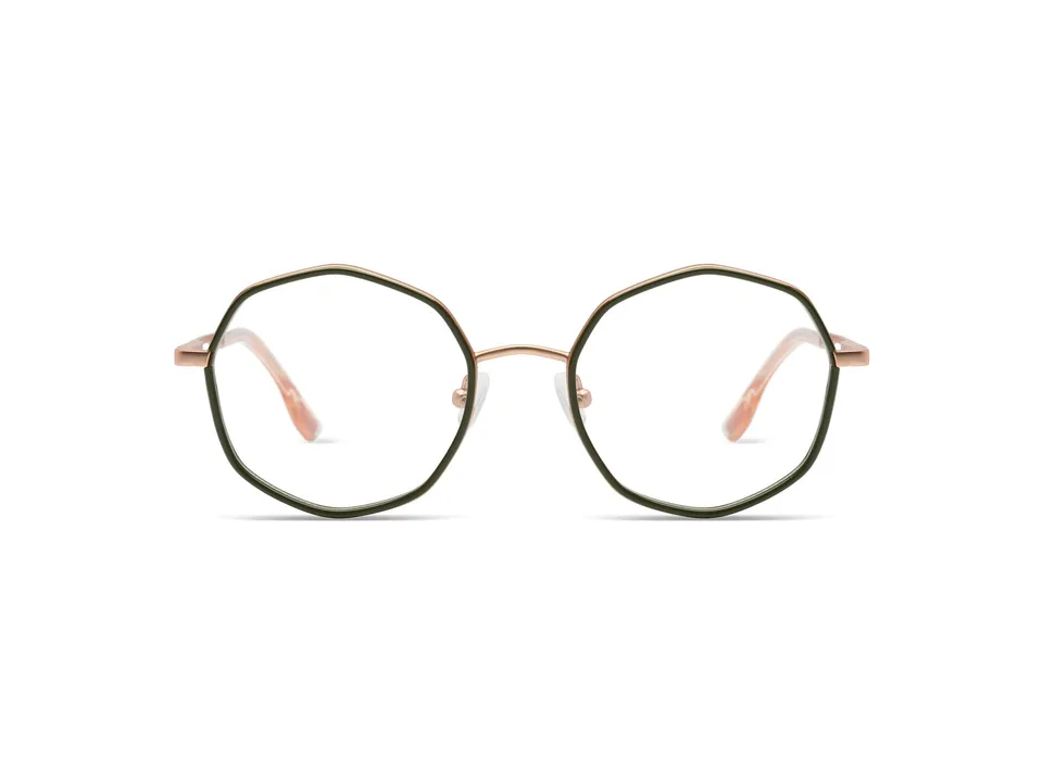 komono-sofia-slims-lunettes-de-vue-khaki-rose-gold image 1