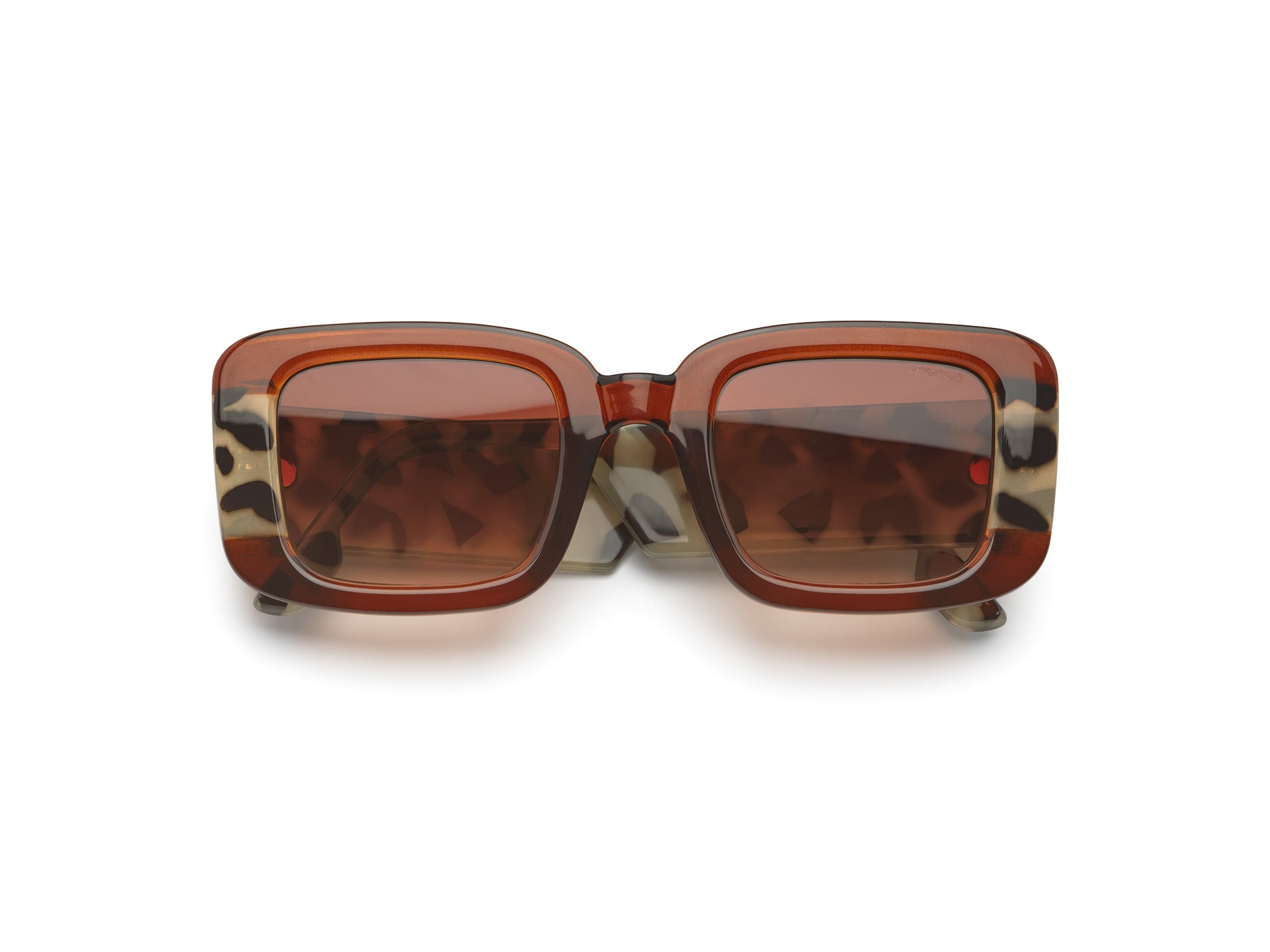 komono-avery-bronze-bobcat-lunettes-de-vue-rectangulaires-nylon-bio-translucide image 1